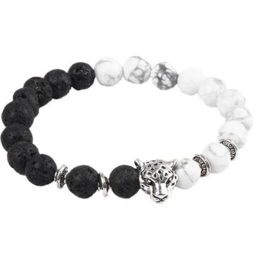 Classy Men Black/White Leopard Bracelet