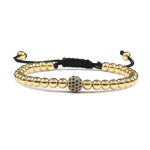 Classy Men Gold Luxury Bead Bracelet