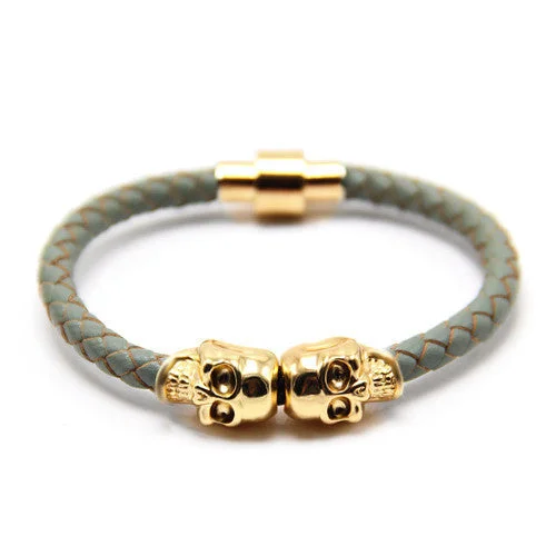 Classy Men Skull Bracelet Grey