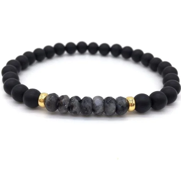 Classy Men Slim Stone Bracelet