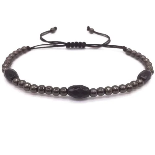 Classy Men Wide Agate Bracelet