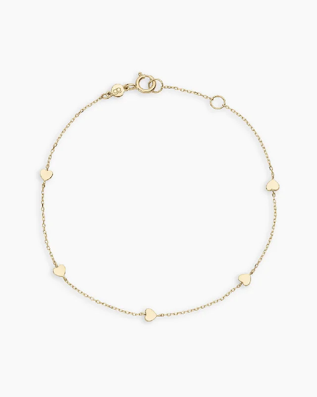 14k Gold Heart Bracelet