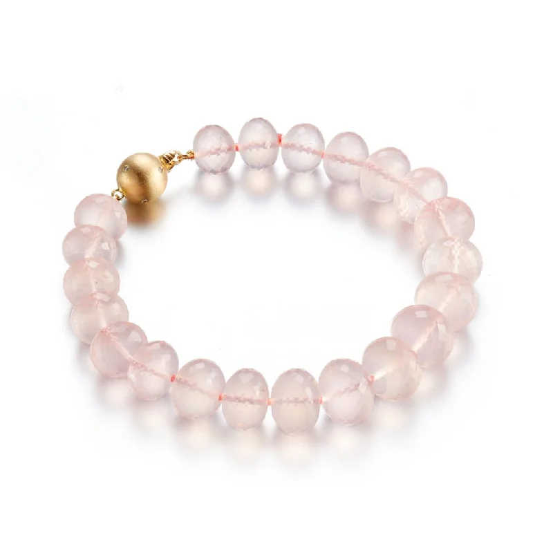 Laguna Bracelet in Rose Quartz & Diamonds