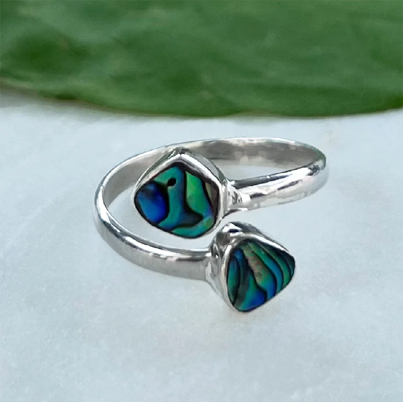 Abalone Brilliance Adjustable Ring- Sterling Silver, Indonesia