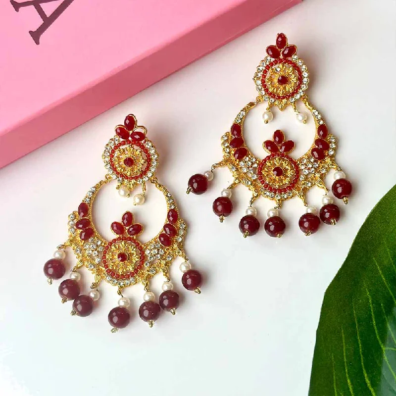 Abeeha Earrings (Maroon)