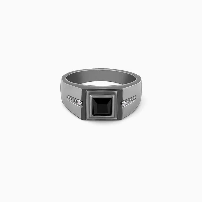 Black Rhodium Goal Oriented Ring For Him