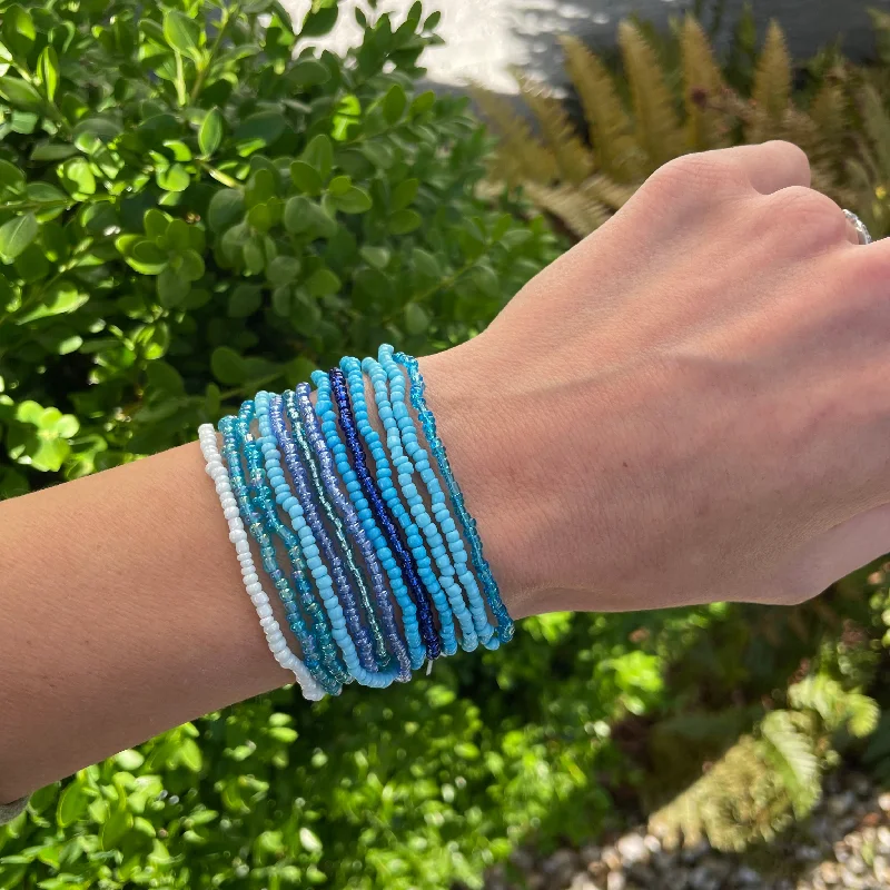 Blue Ombre Bracelet Stack (lucky 13 strands)