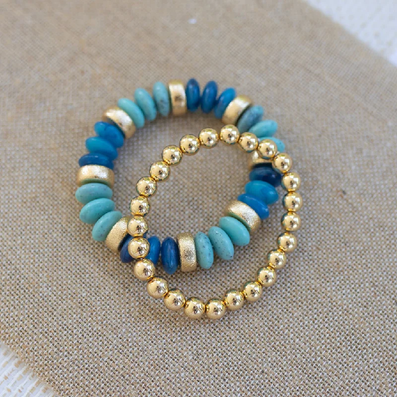 Blue resin bracelets