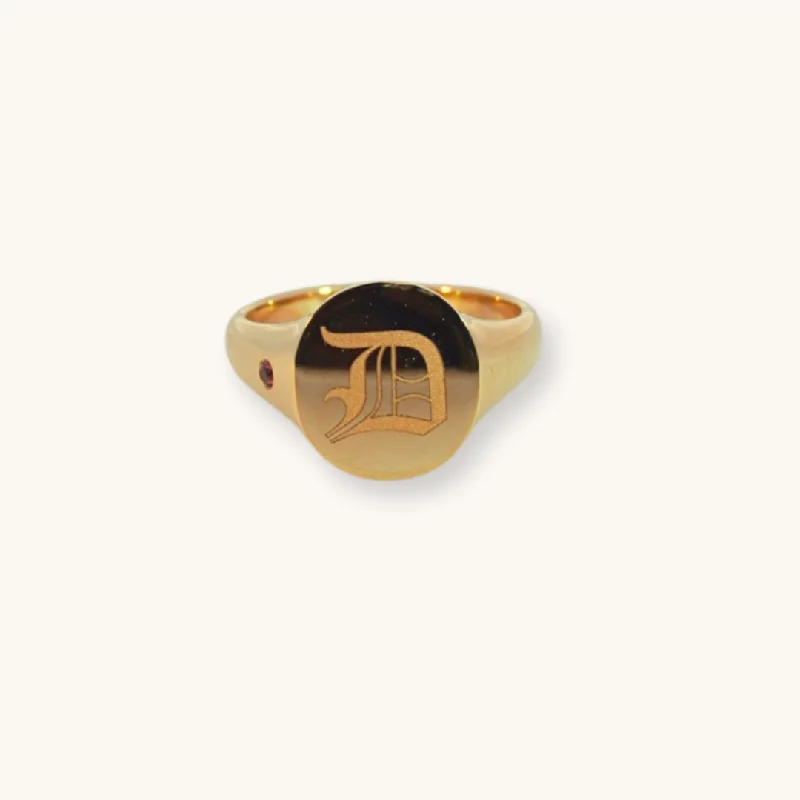 Pink Tourmaline Signet Ring