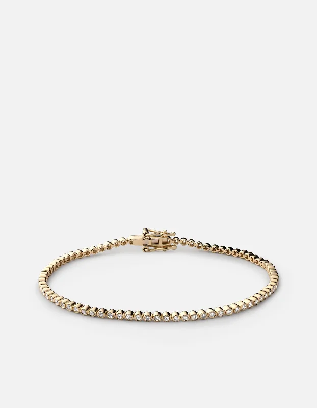 Century Round Bracelet, 14k Gold Pavé