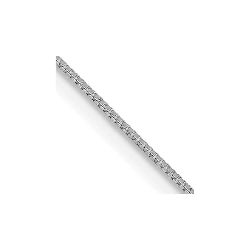 Curata 14k White Gold 10" 0.5mm Solid Box Chain Anklet (Spring-ring)