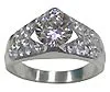 CZ Solitaire Stone Ring, Brilliant Cut, NF80010-1 close out @ $3