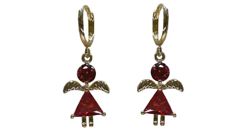 Dangle Angel  Zircon Natural Stones Earrings - YX89800-1