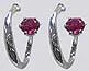 Earrings with Zircon Semi Precious Stone, silver tone F89450-1