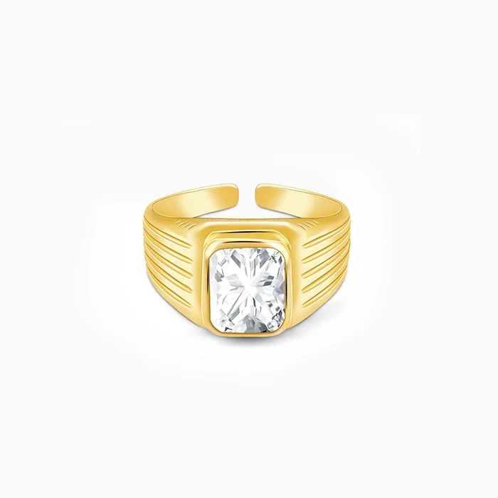 Golden Zircon Glory Ring For Him