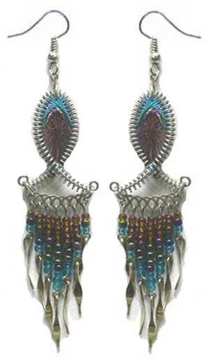 Hand Crafted Dangle Earrings SM89800-2aqua