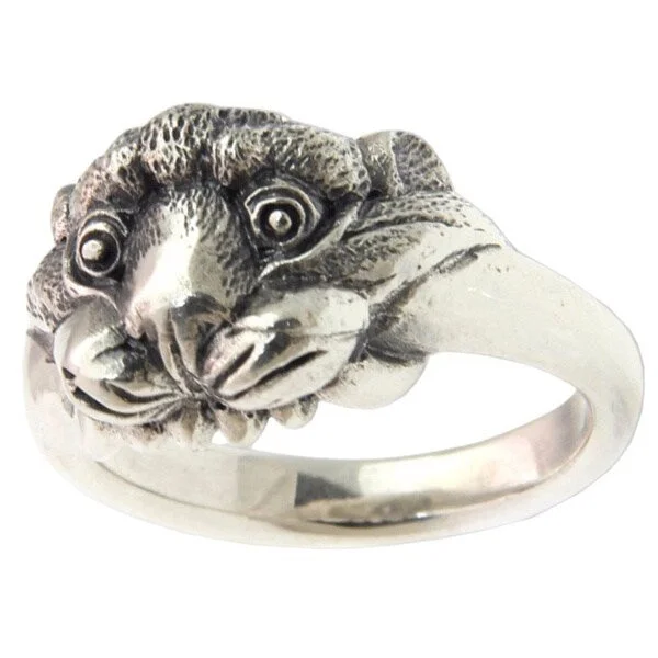 Handmade Men's Sterling Silver 'Tiger Cub' Ring (Indonesia)