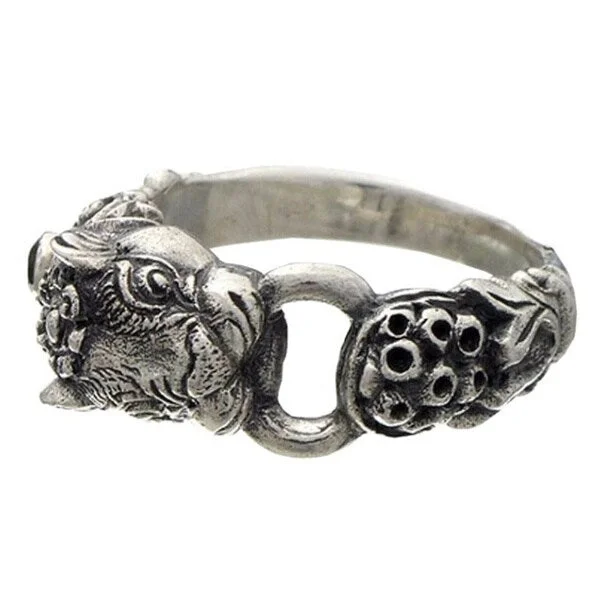 Handmade Sterling Silver Men's 'Silver Tiger' Garnet Ring (Indonesia)