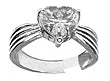 Heart CZ Ring, Brilliant Cut, NF80500-2