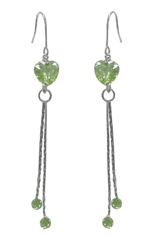 Bella Small Heart Dangle Earrings Zircon Natural Stones - F89550-1