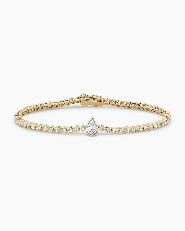 Lab Grown Diamond Pear Tennis Bracelet