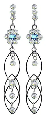 Long Dangle Earrings, silver tone, Screw-ON - 1A89550-7 Clip-on