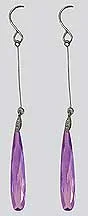 Long Dangle Earrings Zircon stones - F89800-1