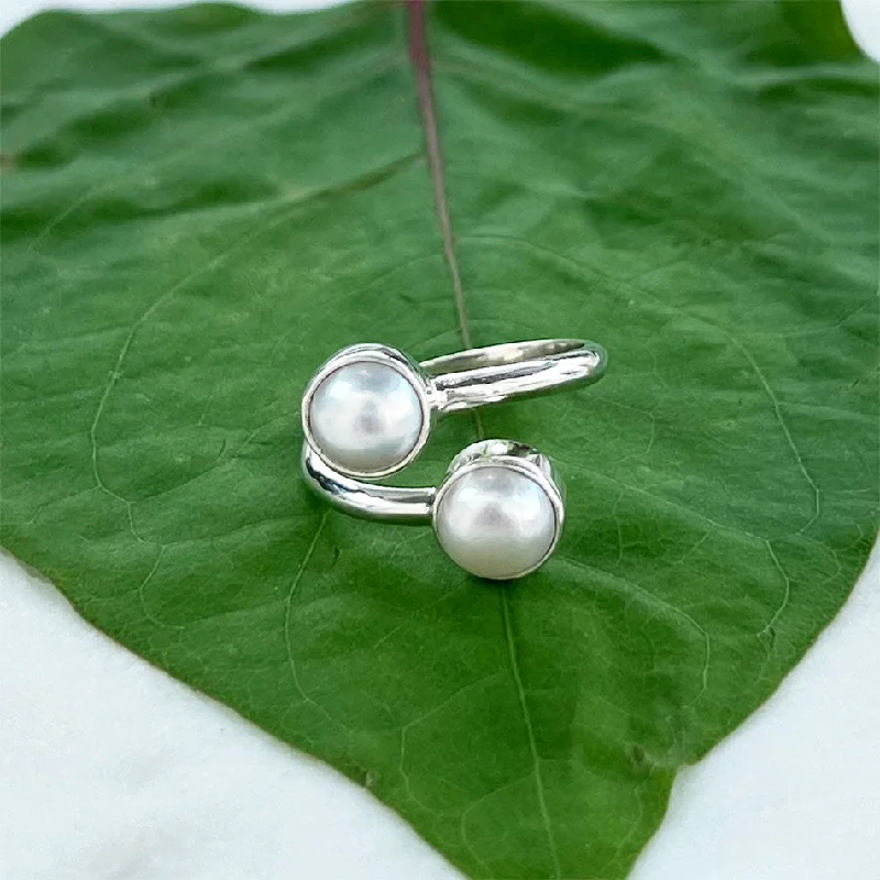 Pearls of Wisdom Adjustable Ring - Sterling Silver, Indonesia