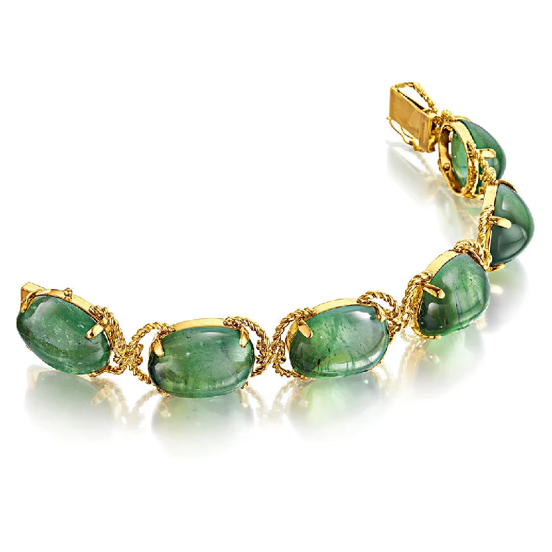 Pebble Bracelet in Green Tourmaline