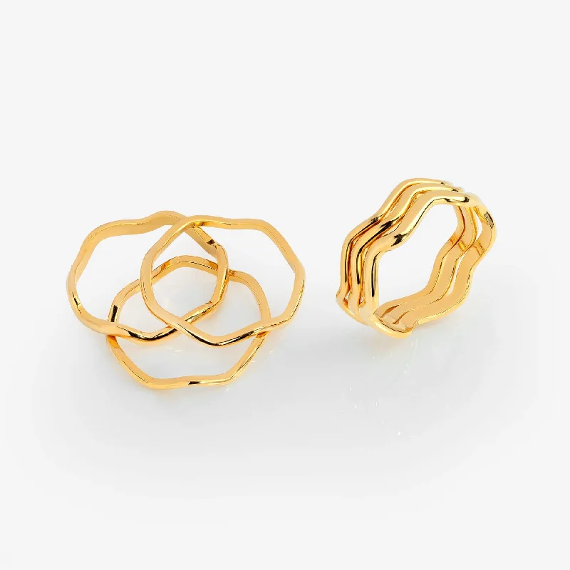 Calming Waves Ring Set of 3