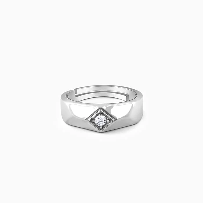 Silver Racy Rugged Ring For Him