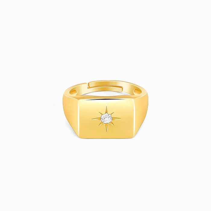 Golden Rise Star Ring for Him