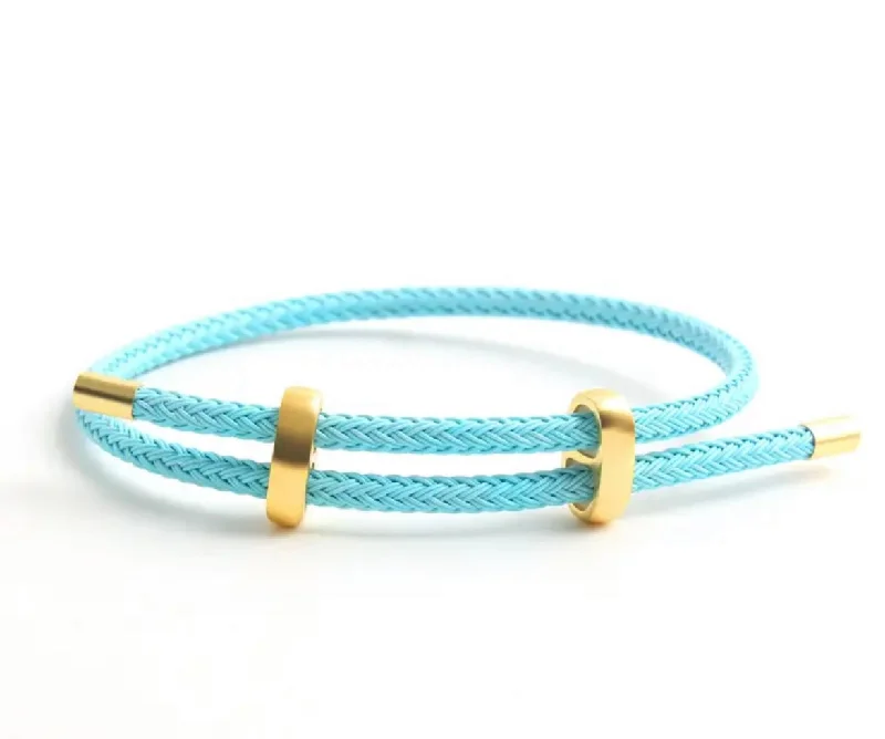 Turquoise and Gold Slide Bracelet