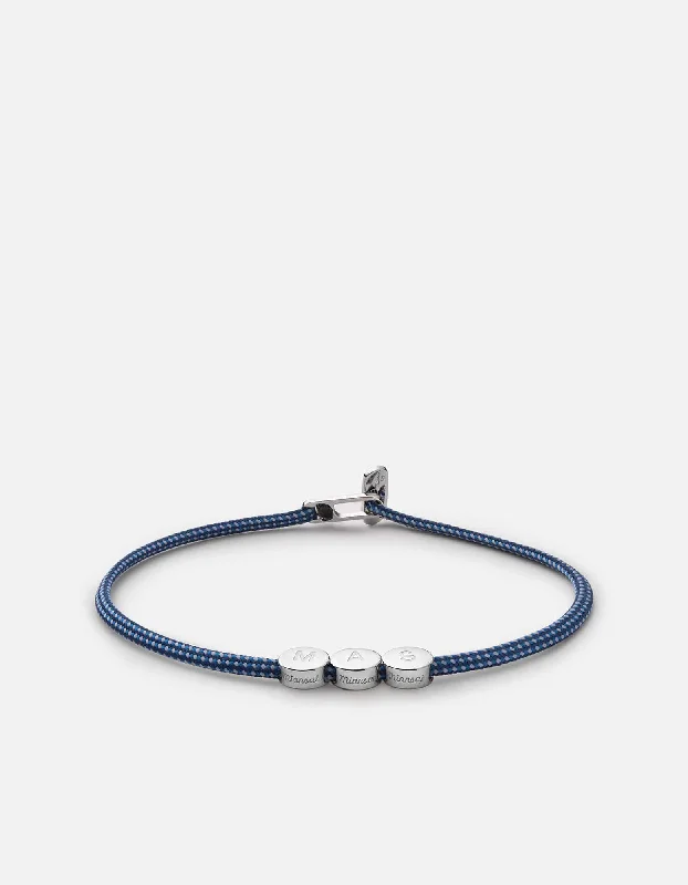 Type Metric 2.5mm Rope Bracelet, Sterling Silver/Dark Blue