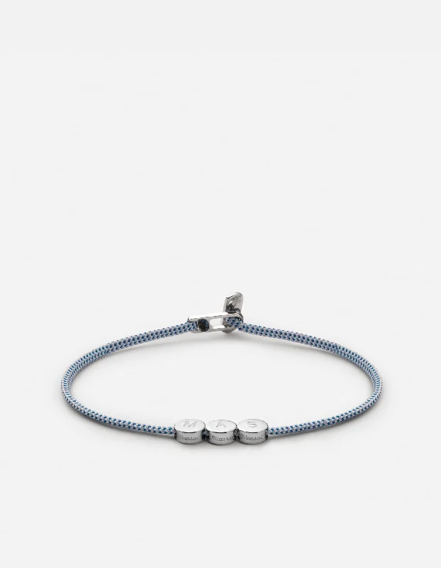 Type Metric 2.5mm Rope Bracelet, Sterling Silver/Light Blue