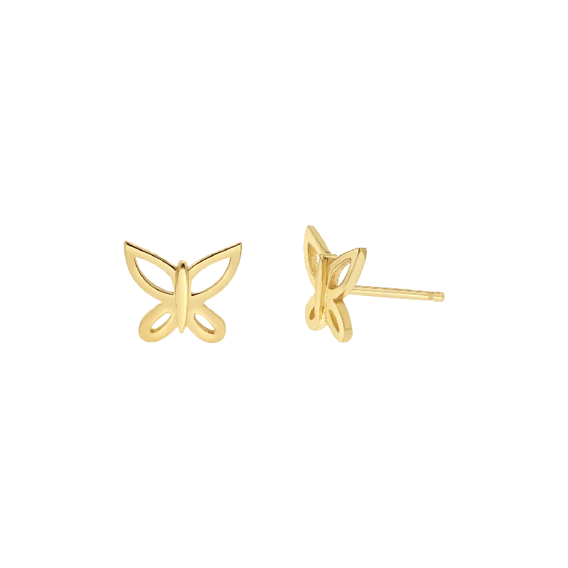 Butterfly Silhouette Stud Earrings