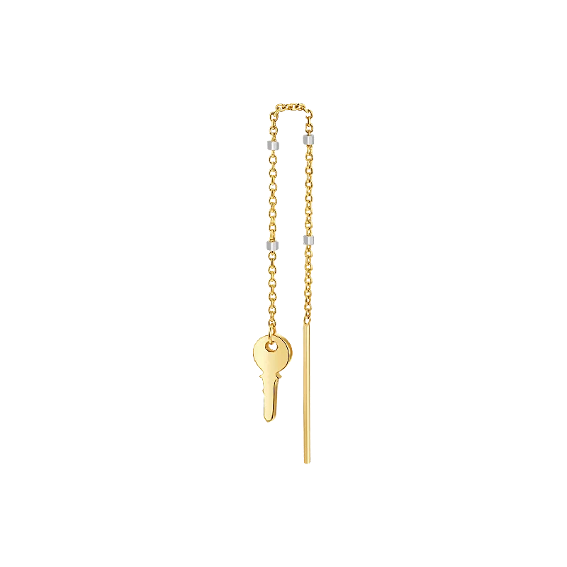 Key Sparkle Chain Threader Earring