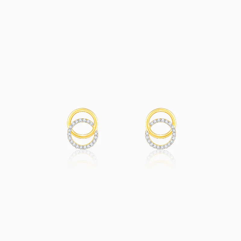 Gold Radiant Orbit Diamond Earrings