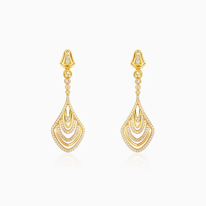 Golden Zircon Studded Chime Earrings