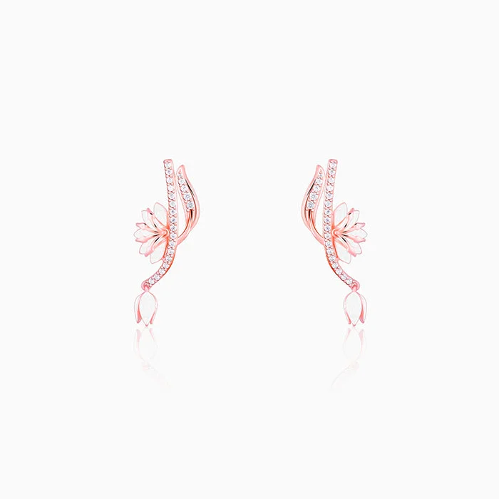 Rose Gold Snowy Safed Musli Earrings