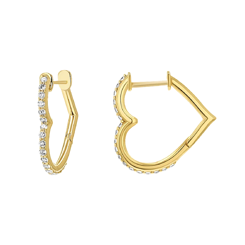 Diamond Heart Hoops