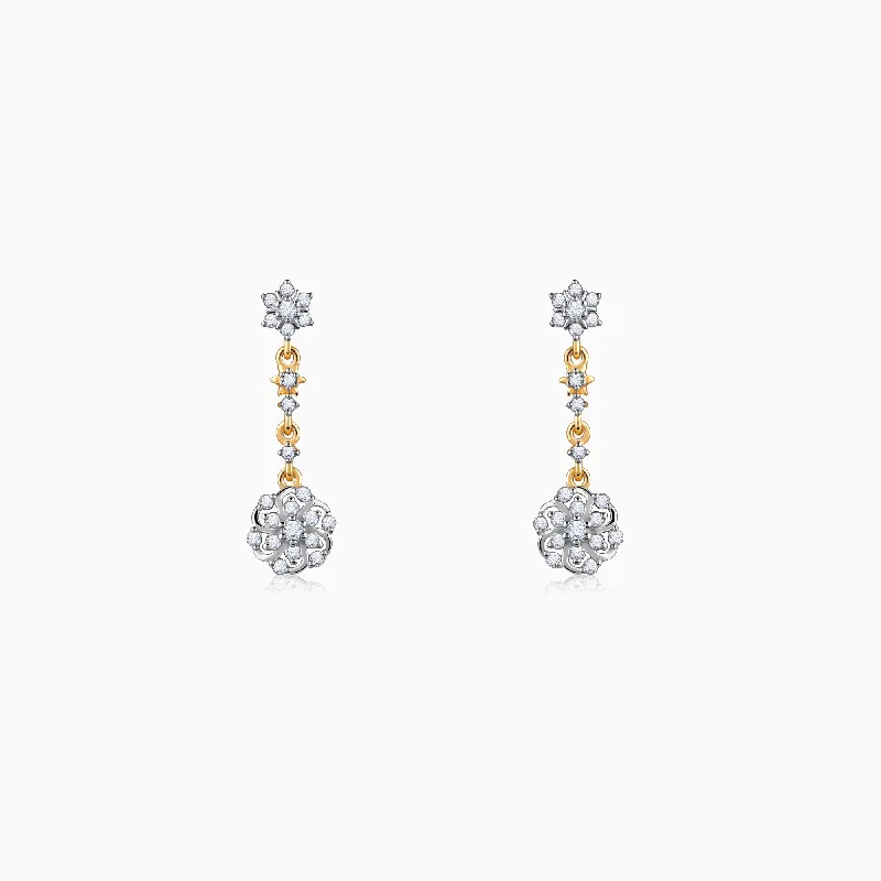 Gold Ageratum Diamond Earrings