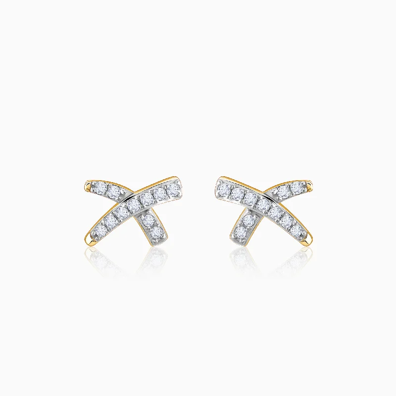 Gold Xquisite Diamond Stud Earrings