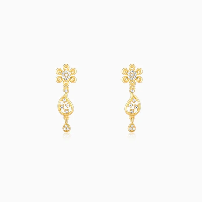 Golden Glorious Flower Earrings