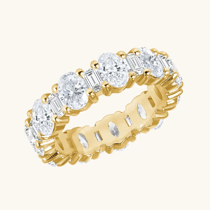 Oval + Baguette Diamond Eternity Band