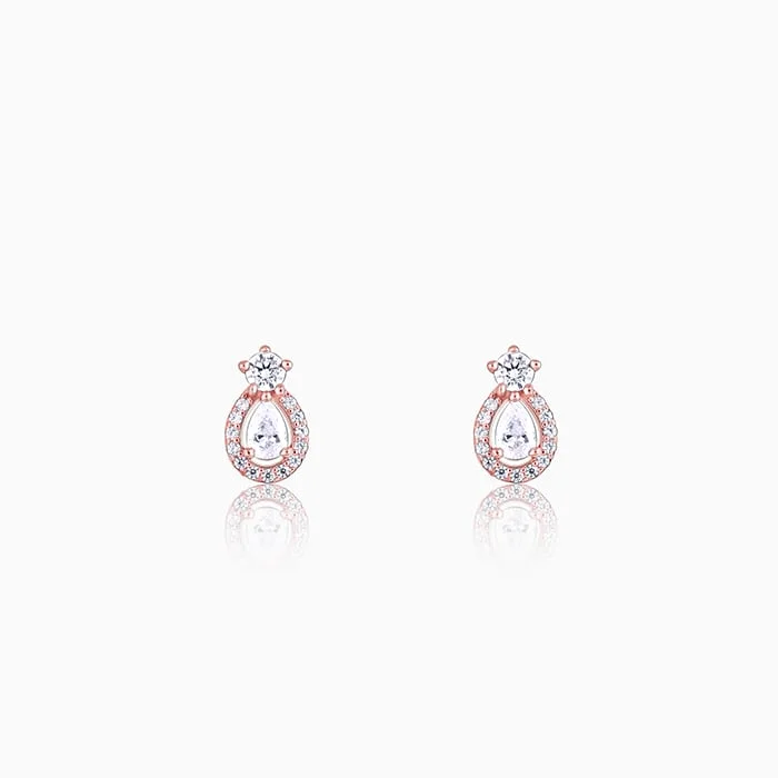 Rose Gold Elegant Pear Drop Earrings