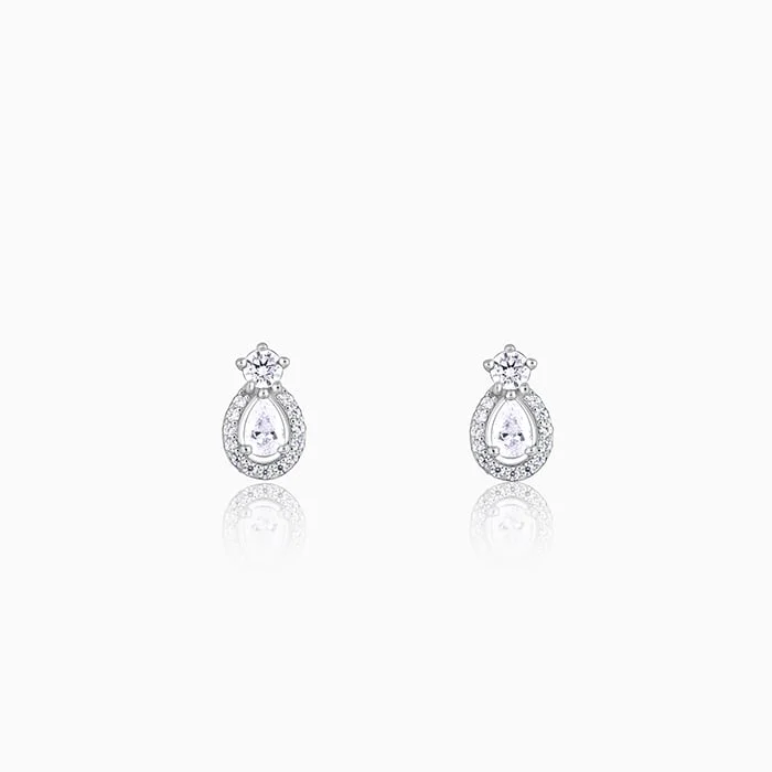 Silver Elegant Pear Drop Earrings