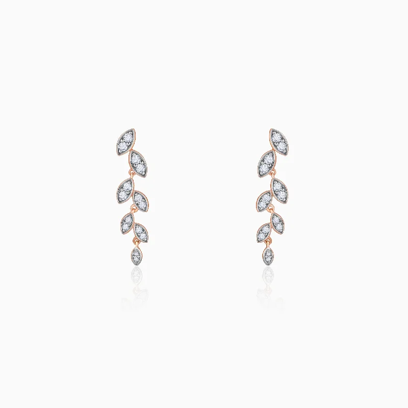 Rose Gold Cascade Diamond Earrings