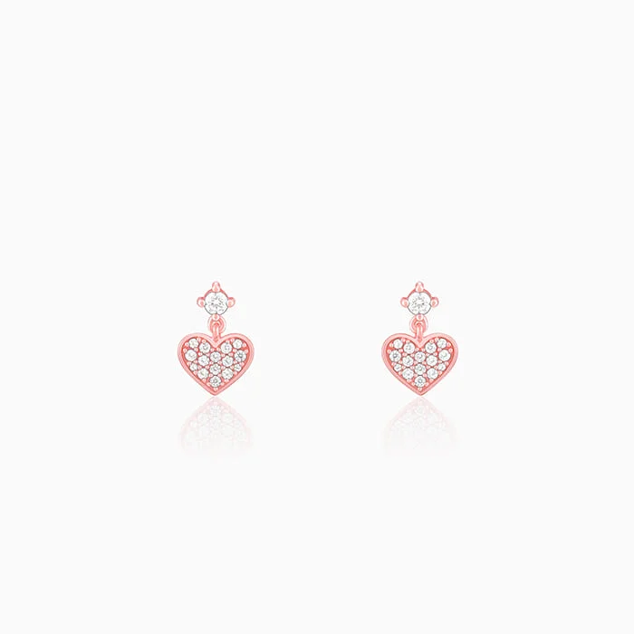 Rose Gold Pretty Heart Earrings