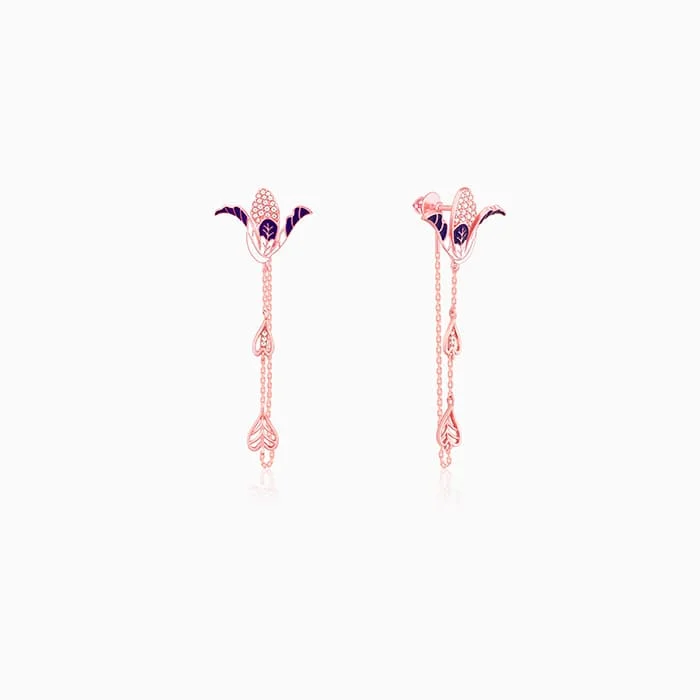 Rose Gold Shy Ebony Earrings